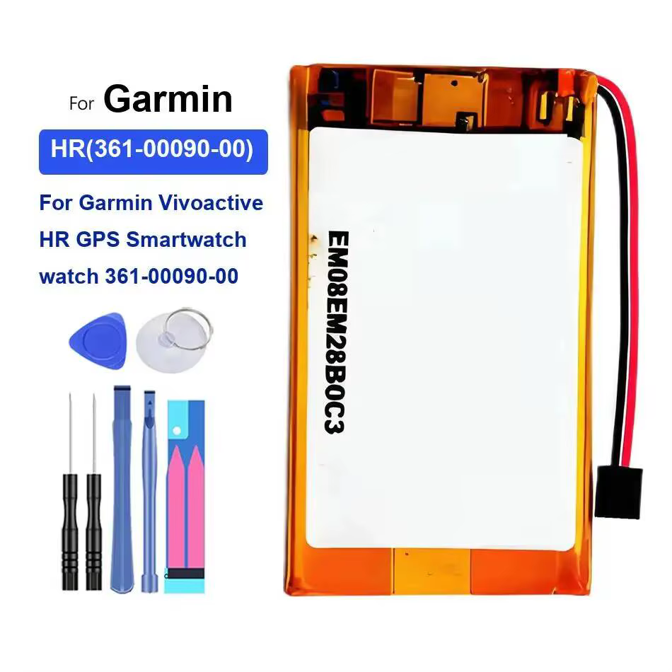 Batterie de montre haute capacité 200 mAh pour Garmin Vivoactive HR pour montre connectée GPS 361-00