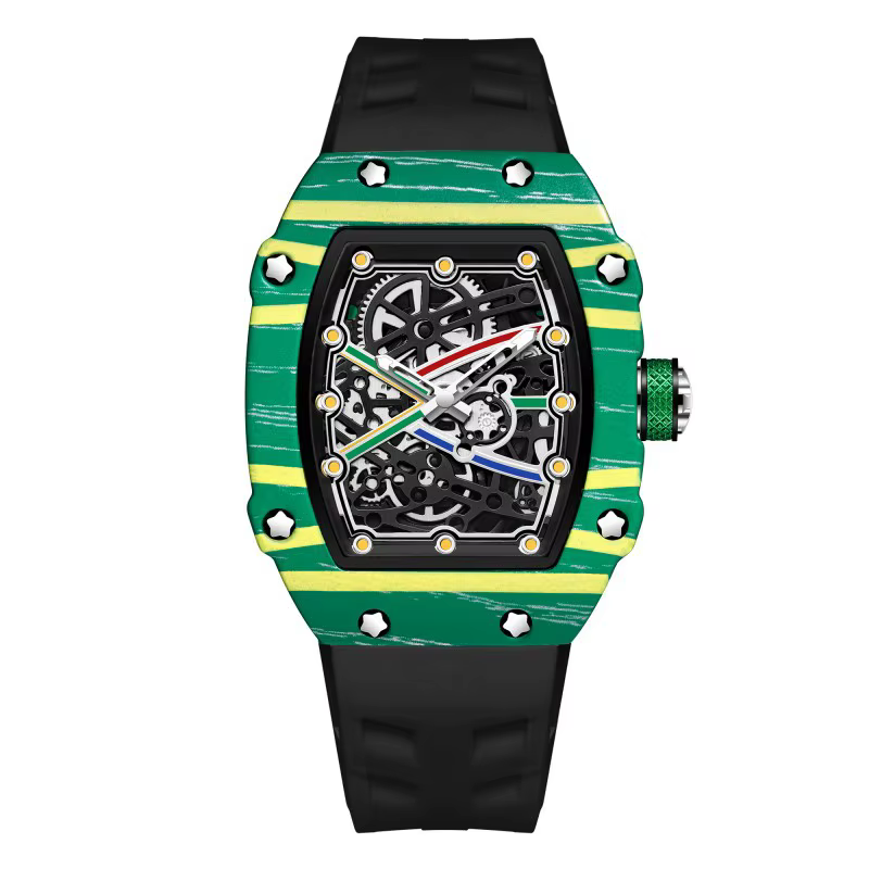 Montre à quartz classique et tendance ultra-fine pour homme, cadran tonneau coloré, montre originale