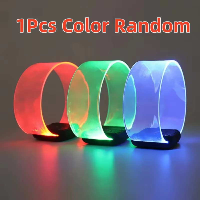 Bracelet à piles LED électroluminescentes, attraction magnétique, bracelet transparent, bracelet de