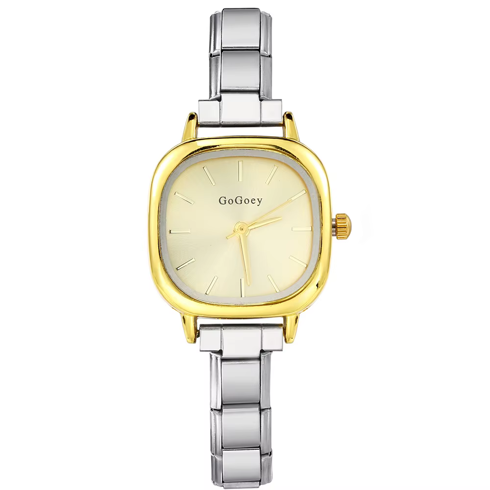 Montre à Quartz carrée pour hommes et femmes, Design Chic, minimaliste, bracelet en acier inoxydable