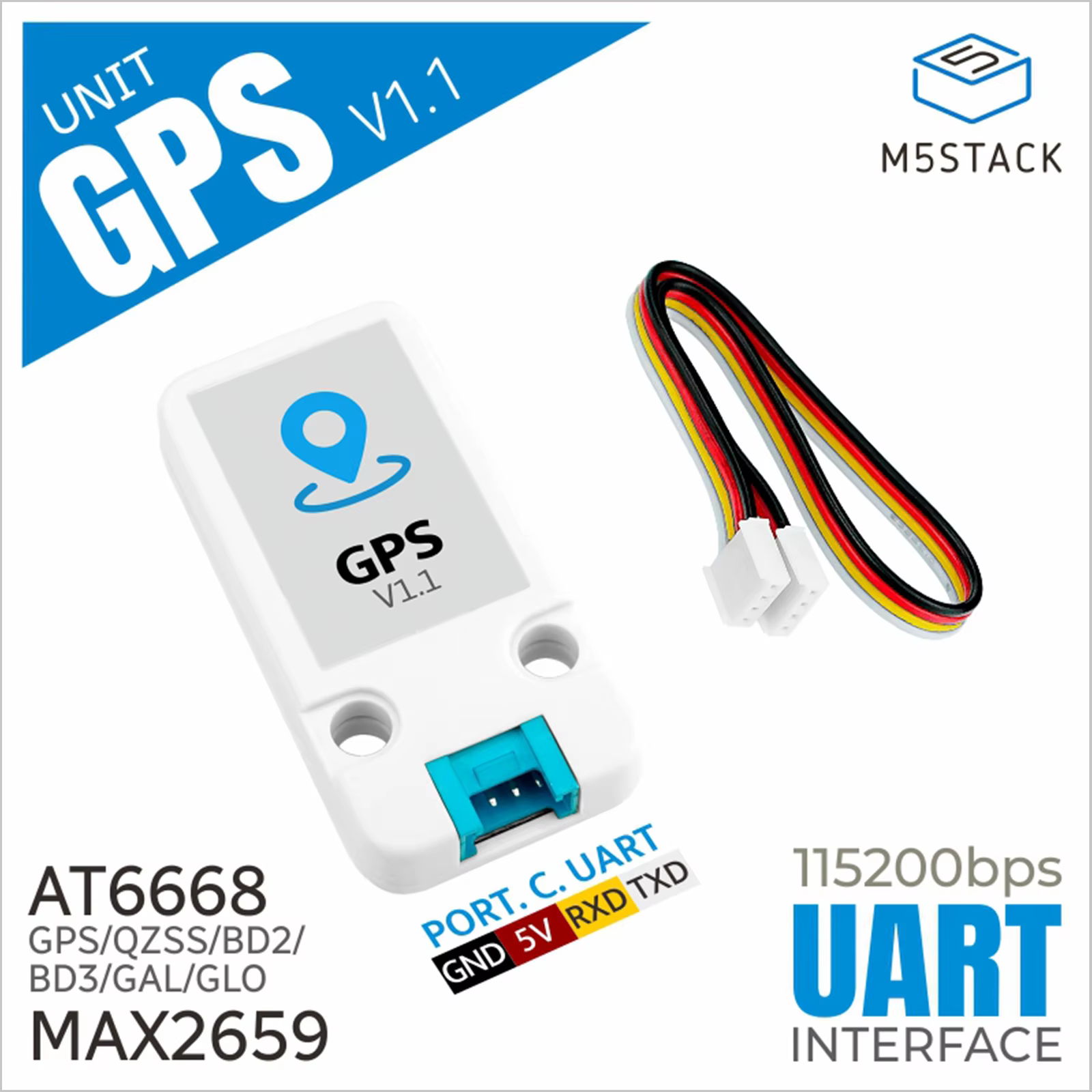 Unité GPS/BDS officielle M5Stack v1.1 (ATGM336H-6N)