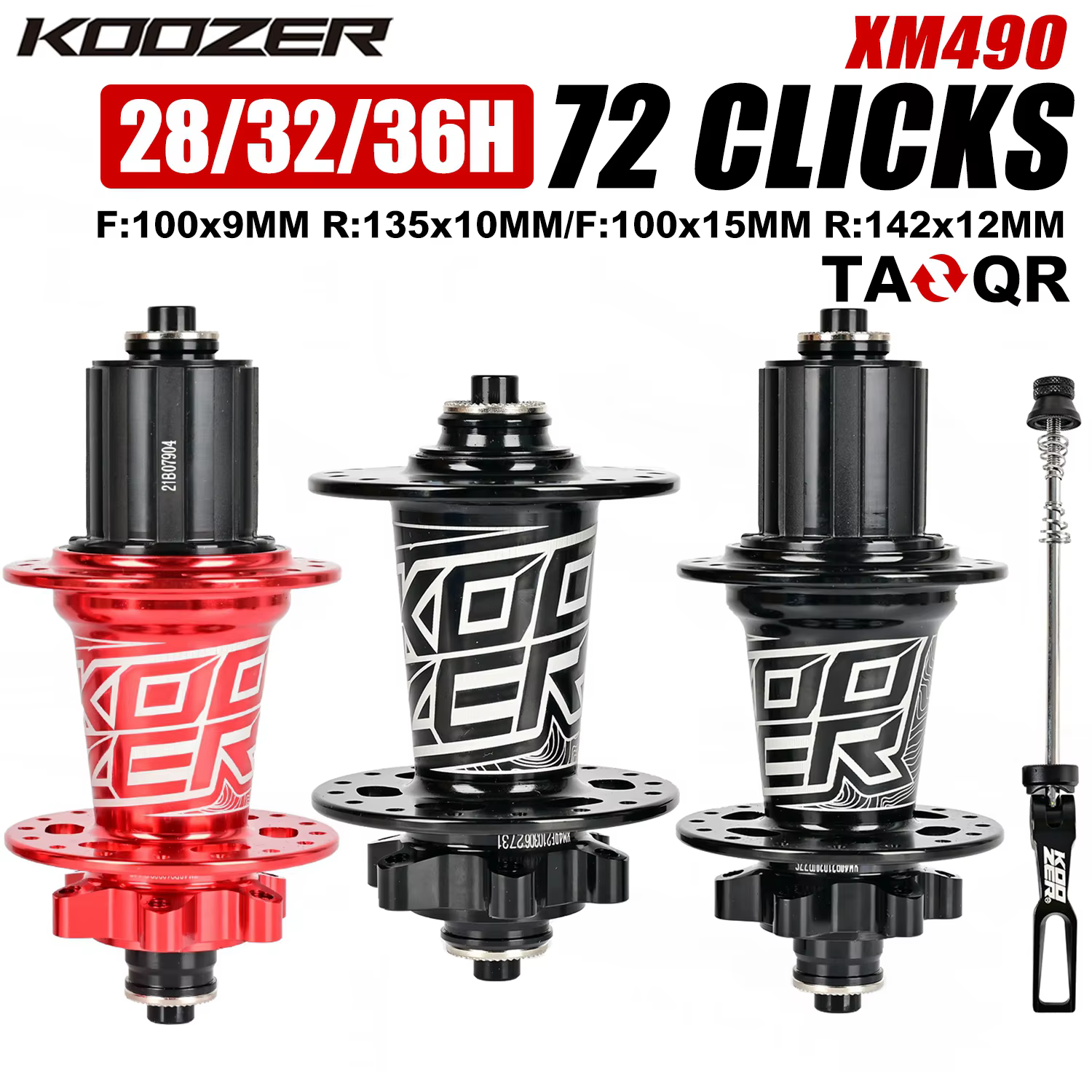 KOOZER-Moyeux de vélo de montagne XSafe90, 6 cliquets, 72 clics, 28 32, 36 trous H, HG, SX, NX, 8 à 