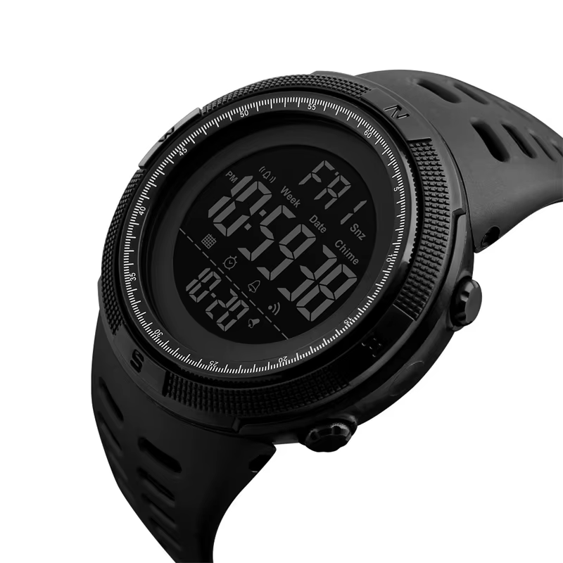 Skmei – montre de sport pour hommes, étanche 50M, chronographe LED, réveil, double fuseau horaire, c