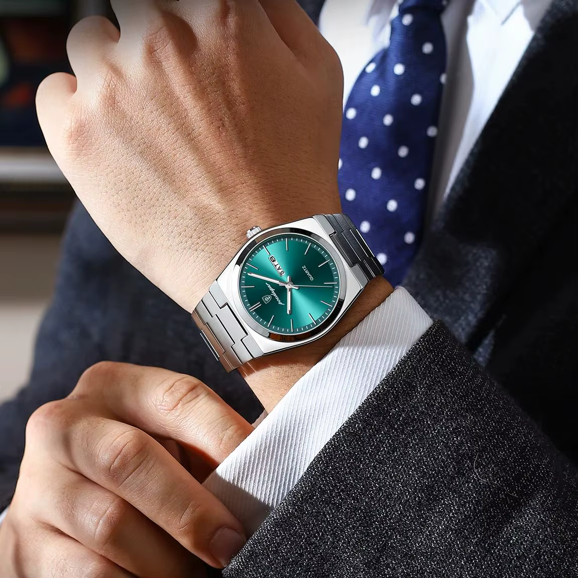 Montre pour homme POEDAGAR, élégante, en acier inoxydable, étanche, lumineuse, avec date et jour, cl