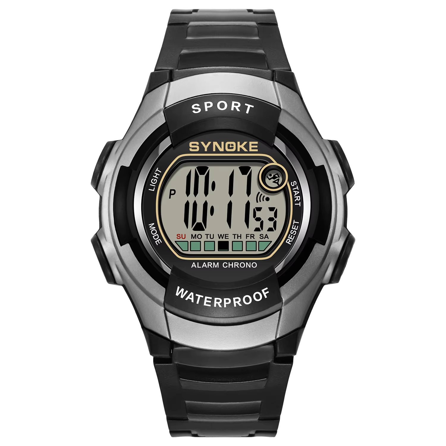 SYNOKE montre électronique de sport pour hommes, multifonctionnelle 50 m étanche Vision nocturne gra