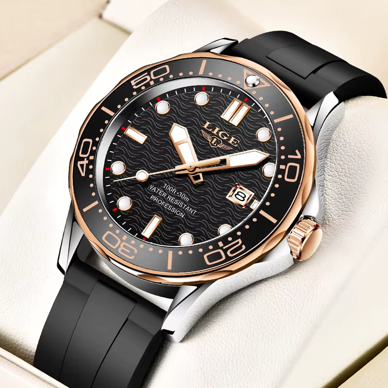2025 LIGE nouvelles montres pour hommes d'affaires montre de plongée de luxe pour hommes étanche Dat