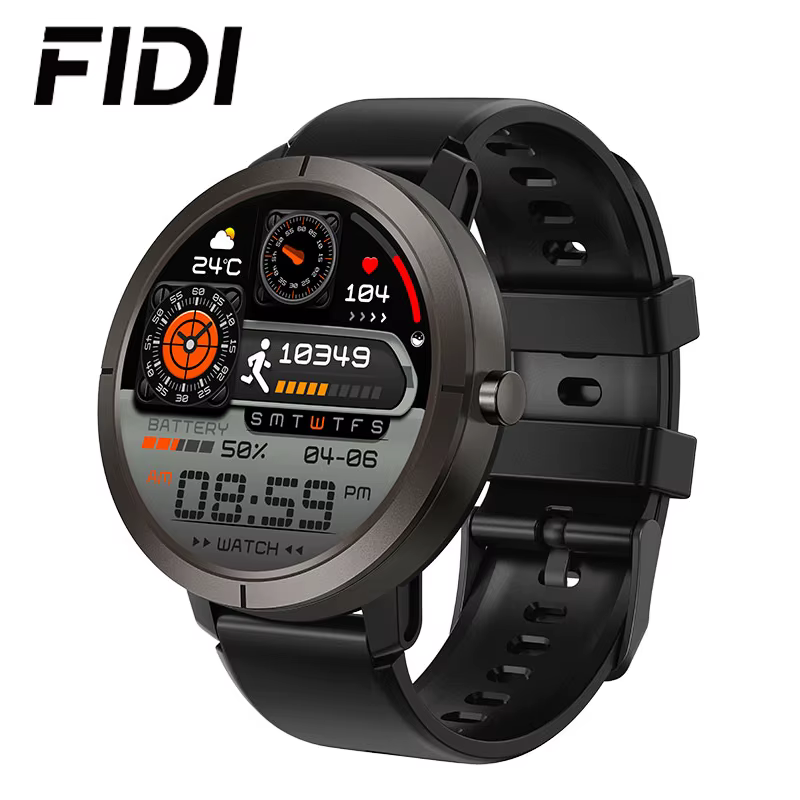 FIDI GPS 6-Satellites montre intelligente 1.32 "HD AMOLED affichage GPS intégré Bluetooth appels tél