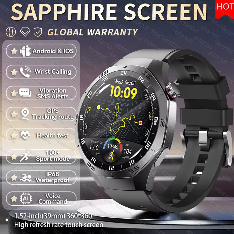 Nouvelle montre connectée GPS Pro 2026 avec écran AMOLED 1,52 pouces, appels Bluetooth, étanchéité I