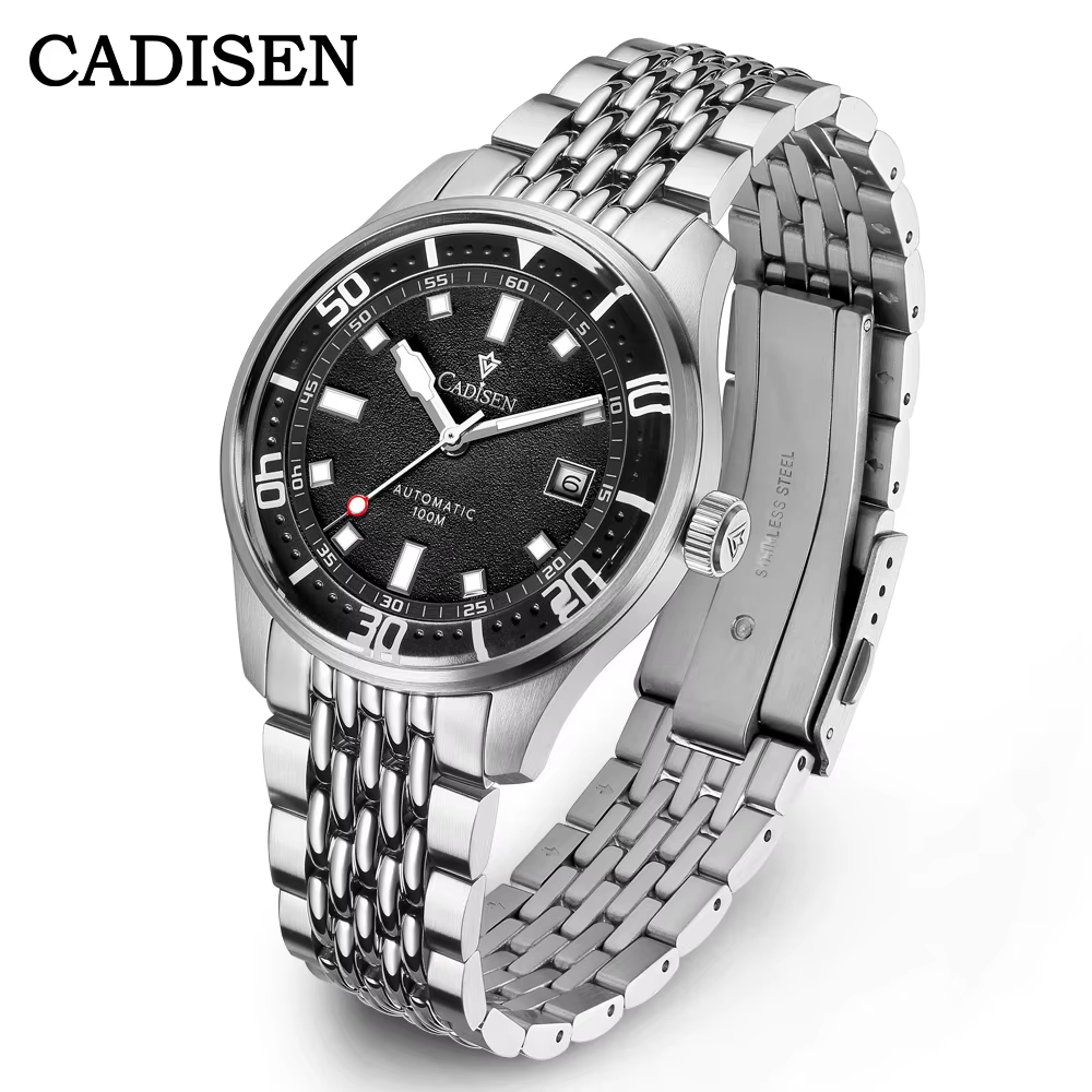 Cadisen 2026 Nouvelle Montre Mécanique pour Homme en Acier Inoxydable avec Mouvement 8215 Étanche 10
