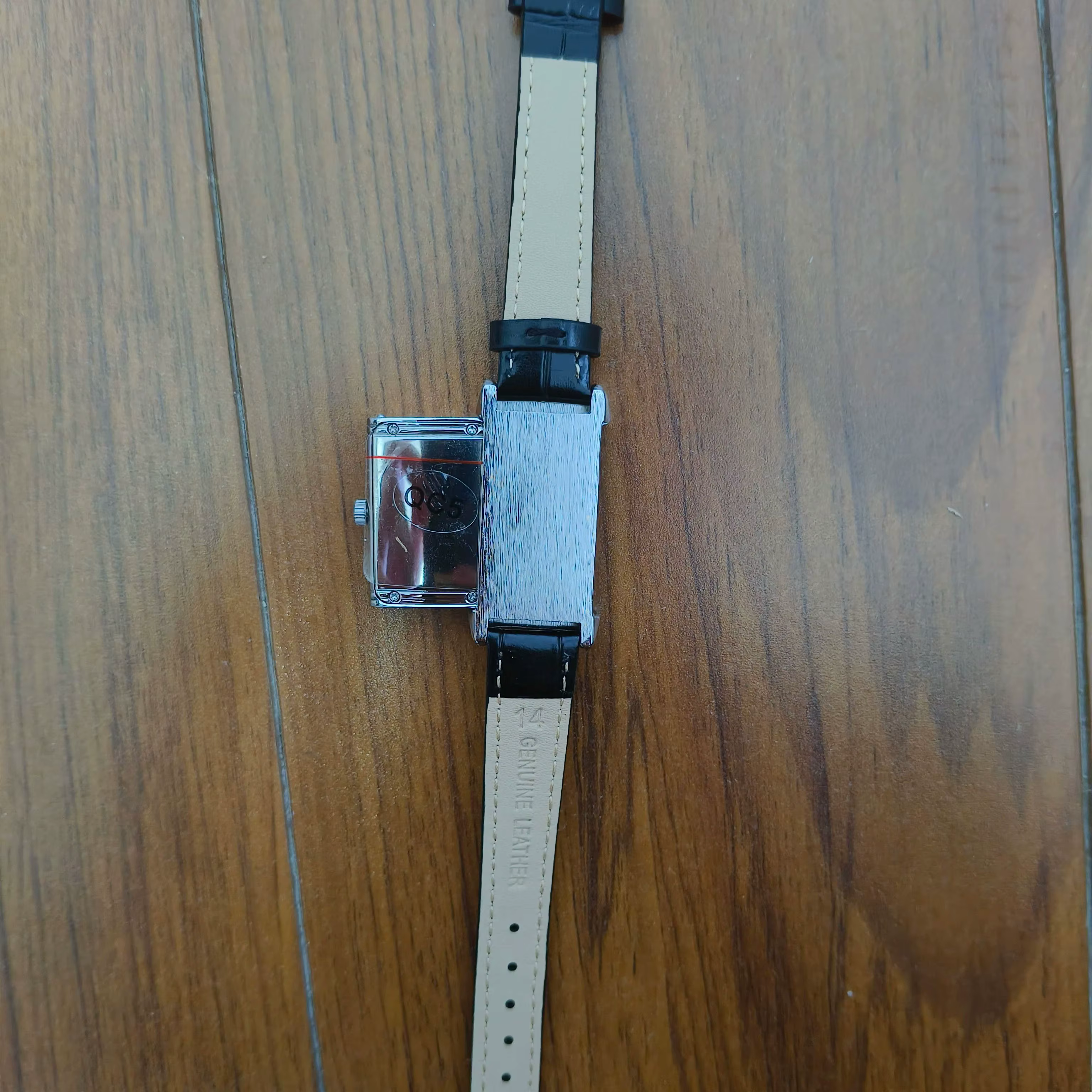 Montre numérique carrée à Quartz en cuir, Design coulissant de tempérament de Niche rétro, exquise e