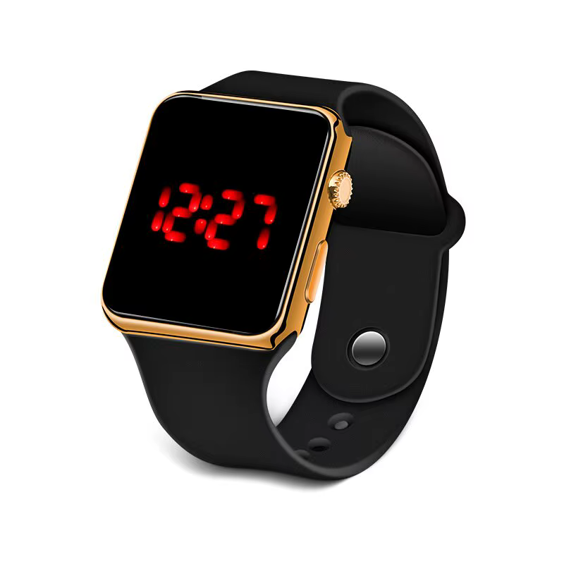 Montre de sport numérique LED électronique pour femmes et hommes, montre en silicone simple, horloge