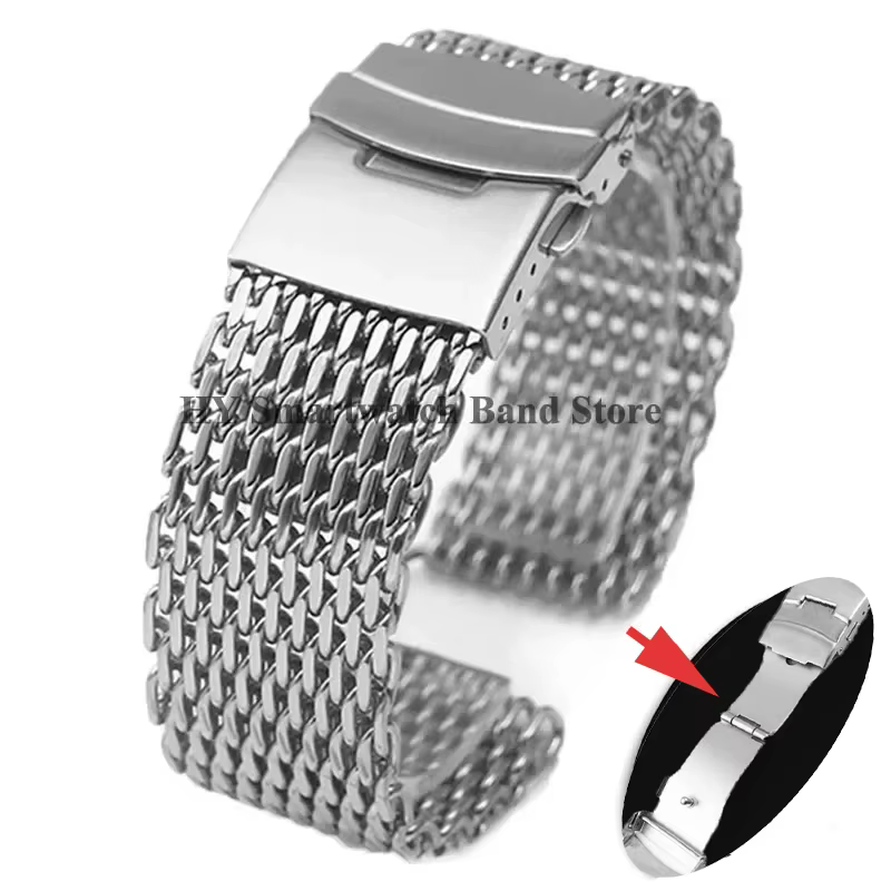Bracelet de montre en maille requin 4.0mm d'épaisseur pour Omega pour Bracelet Seiko 18mm 20mm 22mm