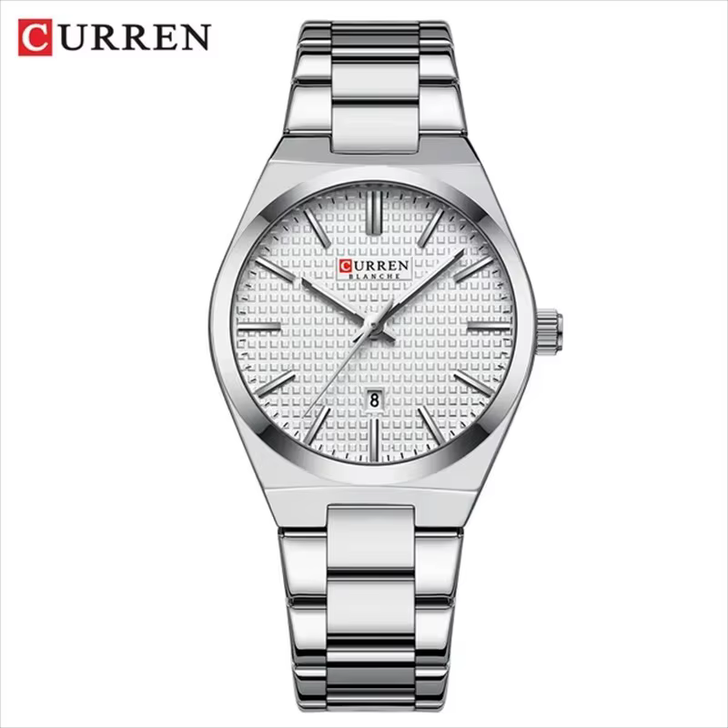 Montre Curren 8439L Luxury Gold Green pour femme, originale, étanche, en acier inoxydable, simple, à