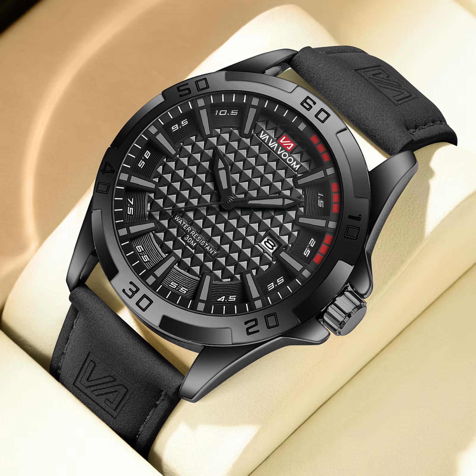 VA VA VOOM hommes Sport décontracté militaire Quartz calendrier montre-bracelet pour homme d'affaire