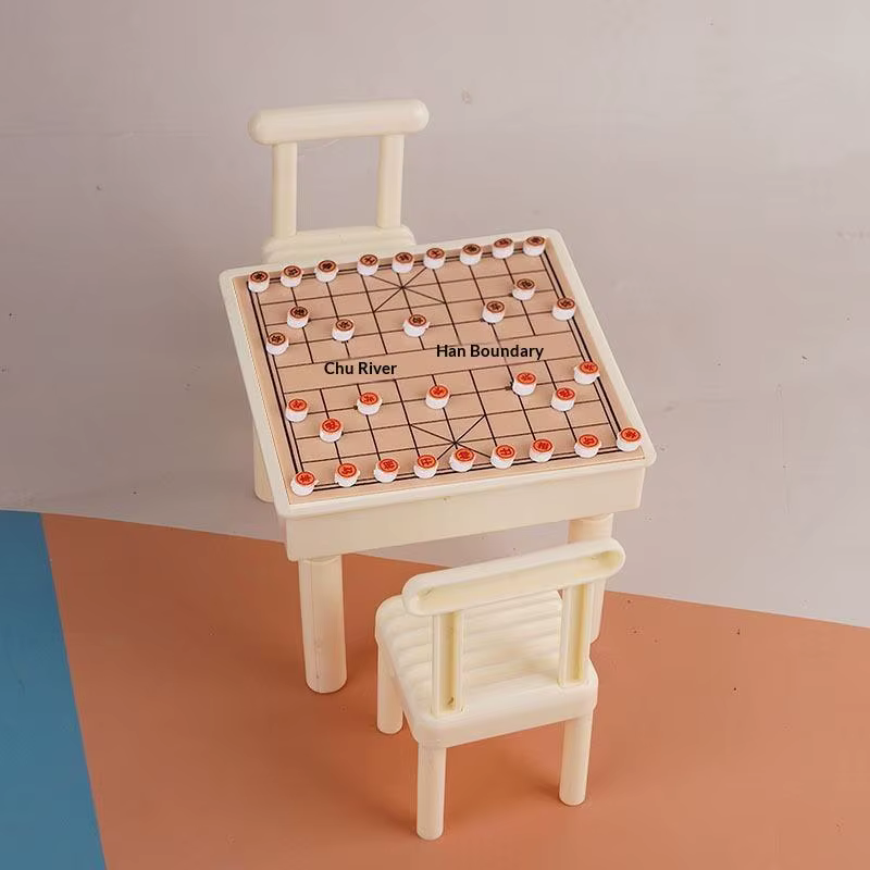 1 ensemble d'accessoires de décoration pour maison de poupée, jeu d'échecs miniature, mini table ave
