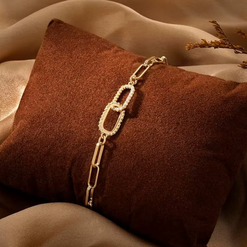 14 Bracelet en forme de trombone en Zircon plaqué or pour femmes, mode rétro exquis réglable, access