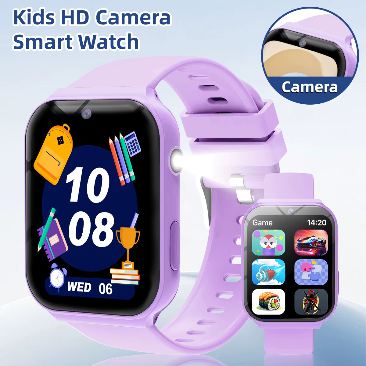 Montre connectée pour enfants, filles et garçons, jeu d'apprentissage intelligent, surveillance du s