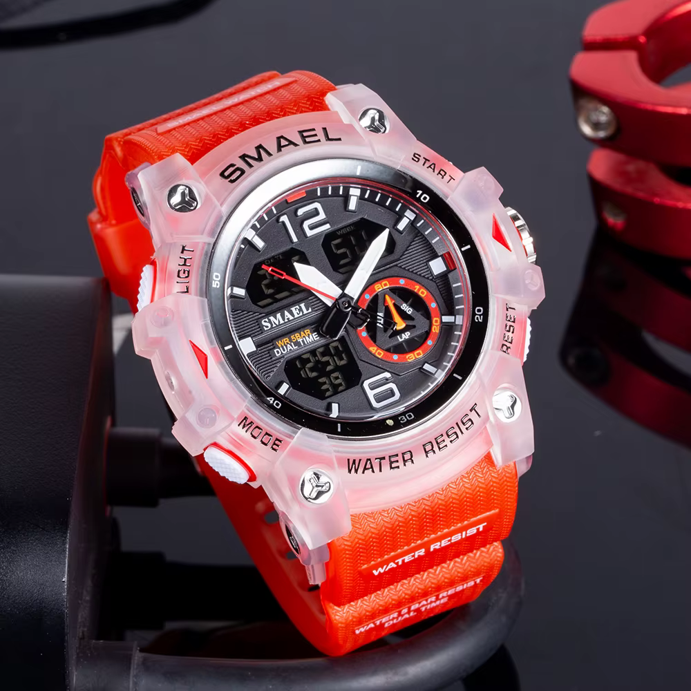 SMAEL-Montre-bracelet de sport militaire pour homme, chronomètre d'alarme, rétroéclairage numérique