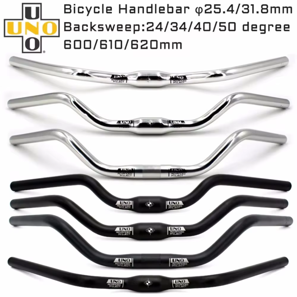 UNO vélo hirondelle guidon M Type en alliage d'aluminium 31.8*600/610/620mm noir argent rétro confor