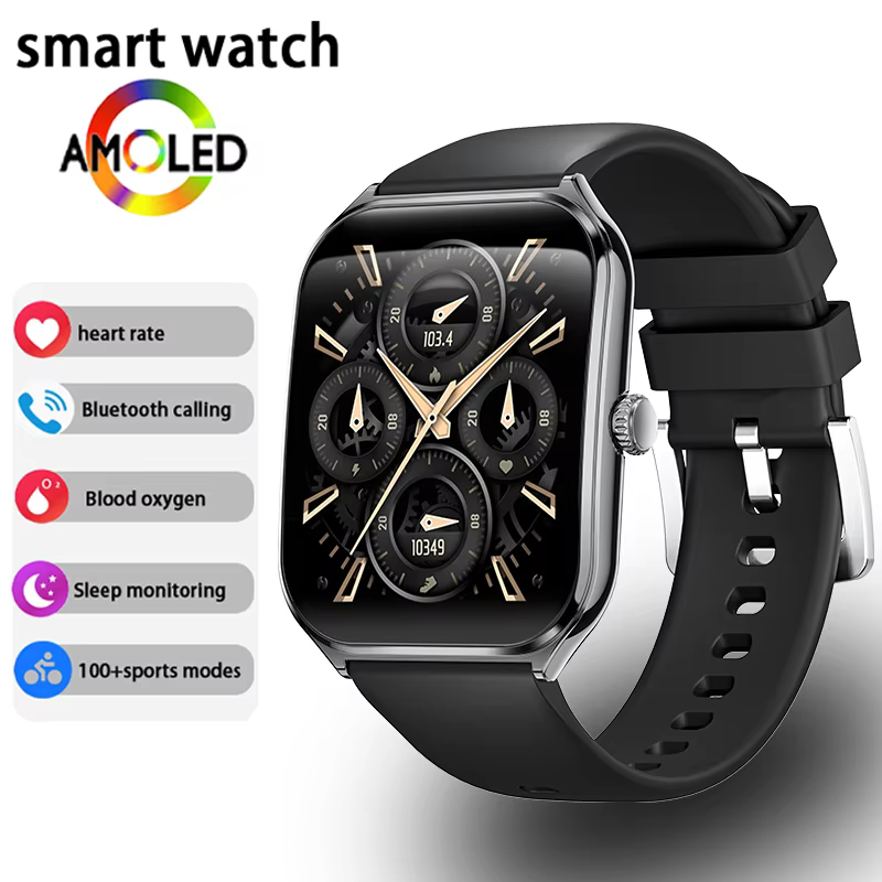 Montre connectée ultra-fine pour hommes et femmes, écran AMOLED HD de 1,96 pouces, affichage permane