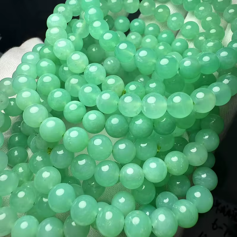 Bracelet en Chrysoprase naturelle d'Australie, stabilisateur d'émotion, anti-Stress et rehausseur de