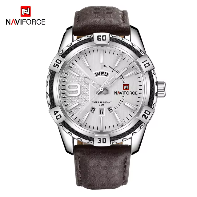 NAVIFORCE-Montre militaire dorée pour homme, montre-bracelet étanche, montres de sport en acier inox
