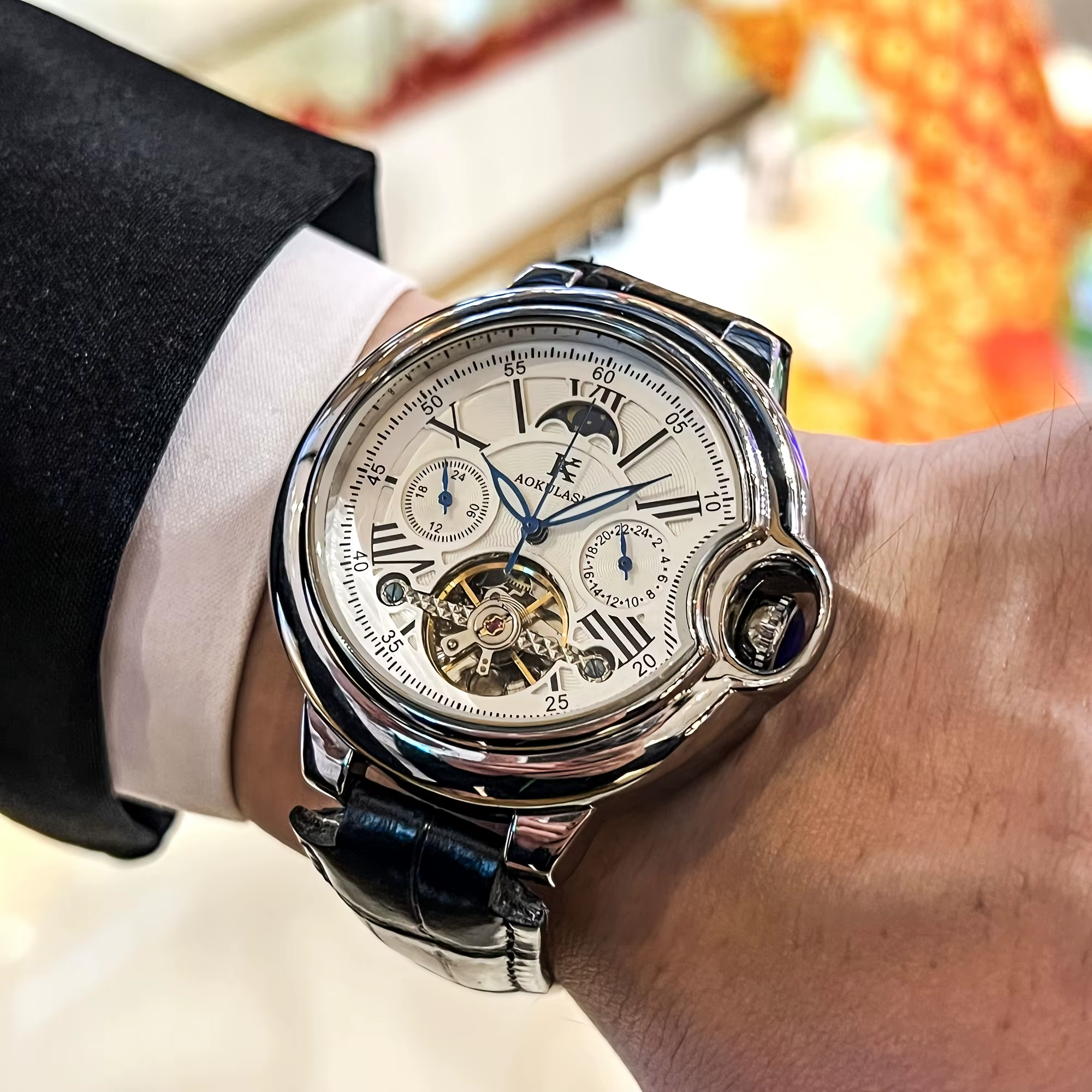 Série de montres mécaniques haut de gamme pour hommes, de style européen et américain, avec cadran r
