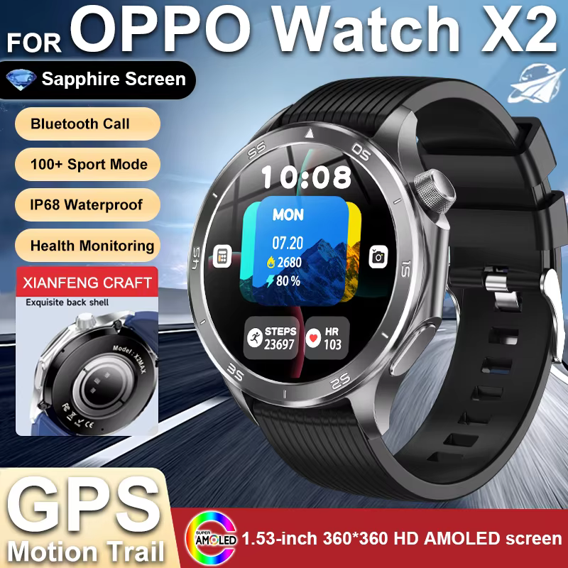 2025 nouveau pour montre OPPO X2 GPS montre intelligente hommes Bluetooth parler fréquence cardiaque