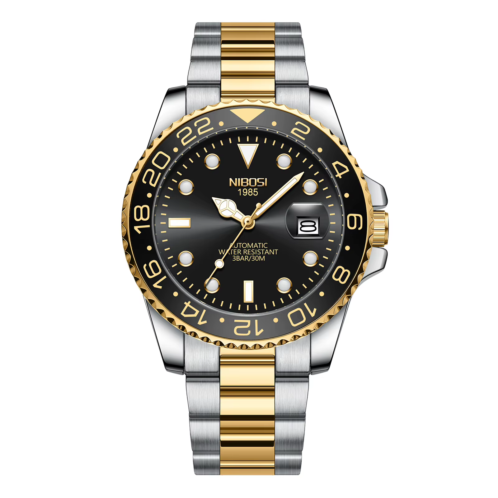 NIBOSI Top marque hommes montres de haute qualité de luxe GMT montre à Quartz Date automatique étanc