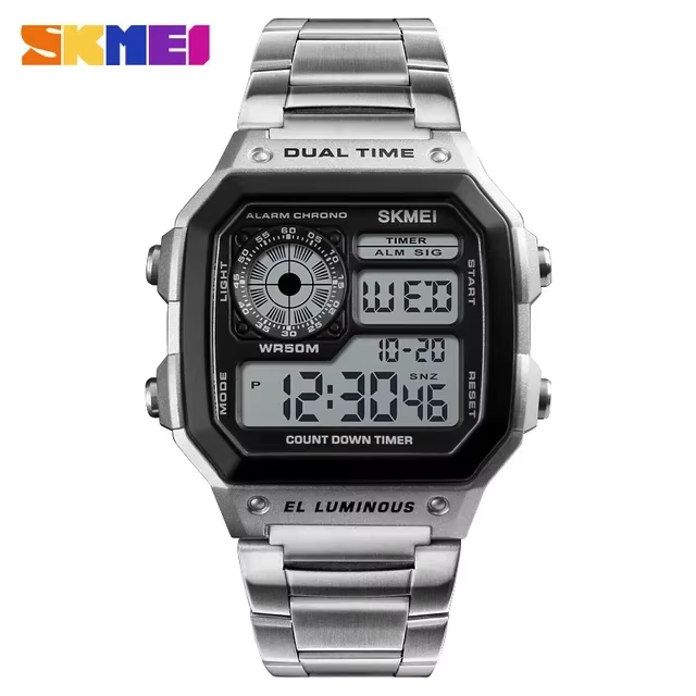 SKMEI 1335 montre numérique pour hommes rétro sport étanche Chrono électronique hommes montres en ac