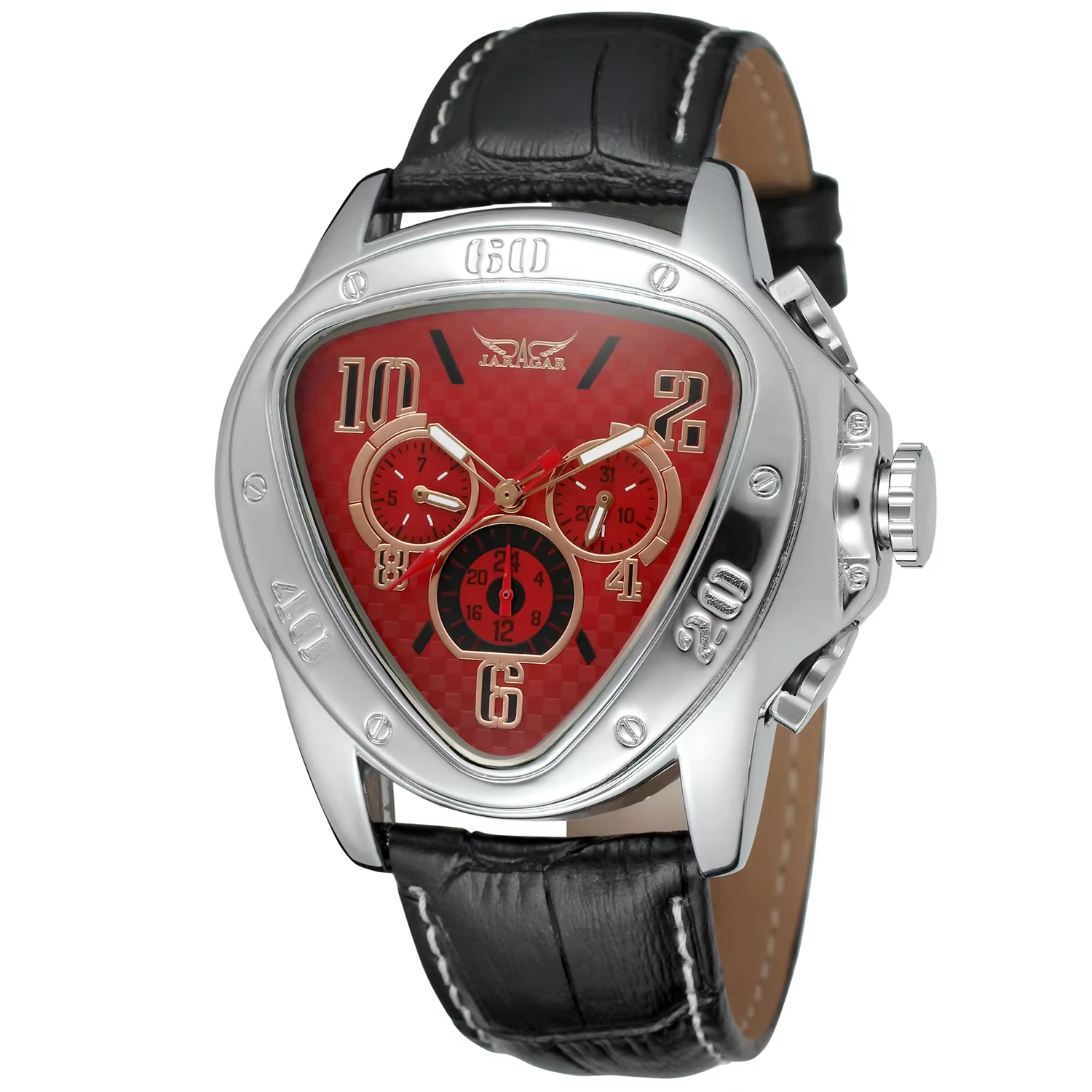 JARAGAR-Montre mécanique à trois yeux et six aiguilles pour hommes et femmes, décontractée, mode, da