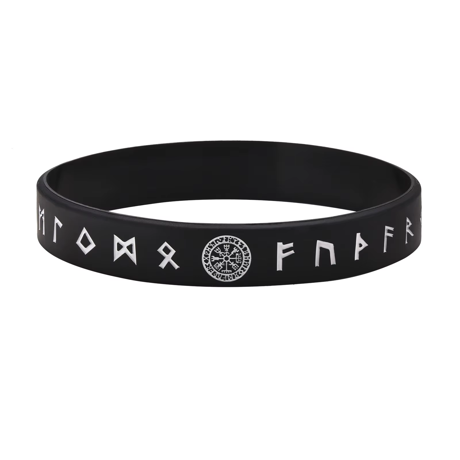 Vnox – Bracelet en Silicone pour hommes, 12mm, Bracelet en caoutchouc souple, boussole Viking nordiq