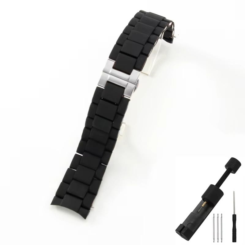 Pour Emporio Armani AR5890 5891 5906 5905 Bracelet de montre en Silicone solide en acier inoxydable