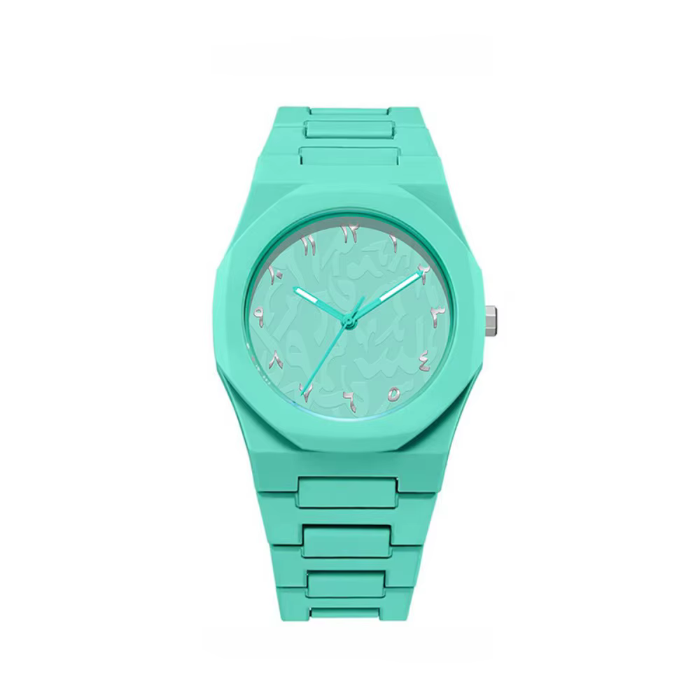 Montre étanche à cadran arabe, cadran rond, bracelet en plastique, montre d'affaires au design exqui