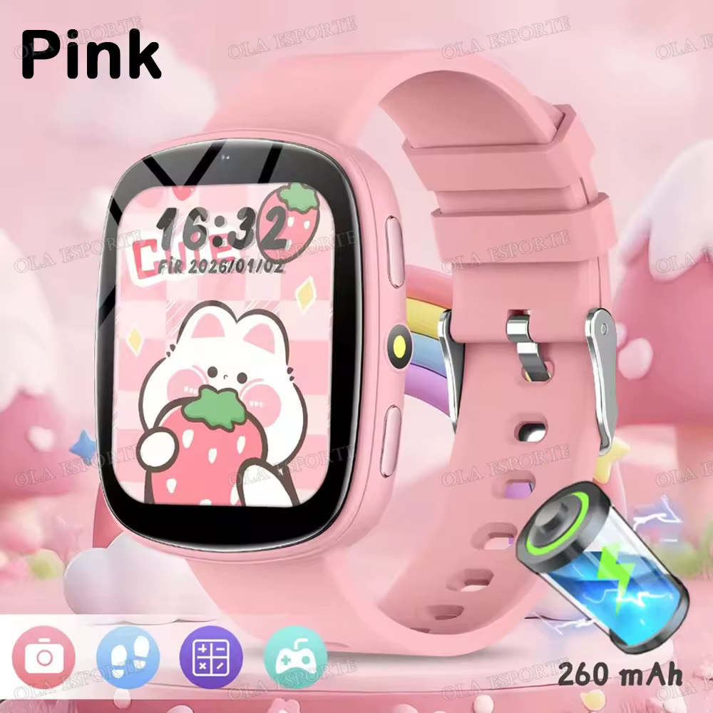 Montre connectée pour enfants, écran tactile, caméra, contrôle, batterie longue durée 260 mAh, lampe