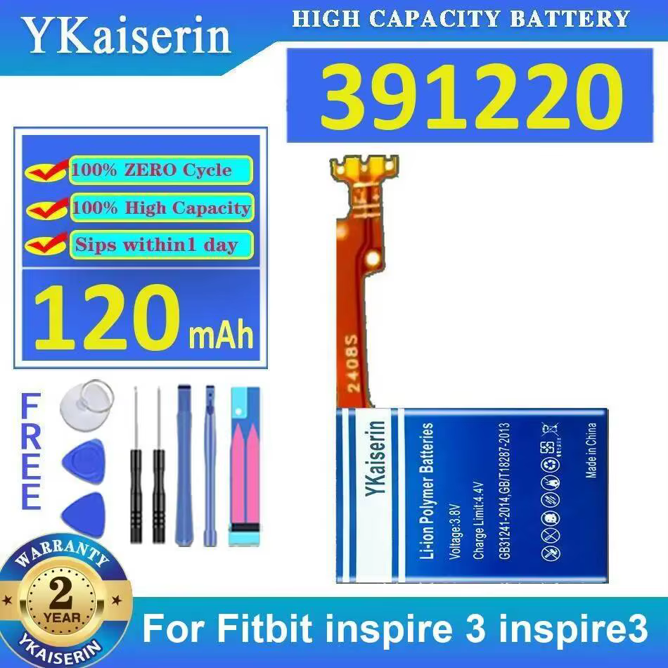 Charge rapide 391220 batterie de montre intelligente 120Mah pour Fitbit Inspire 3 haute compatibilit