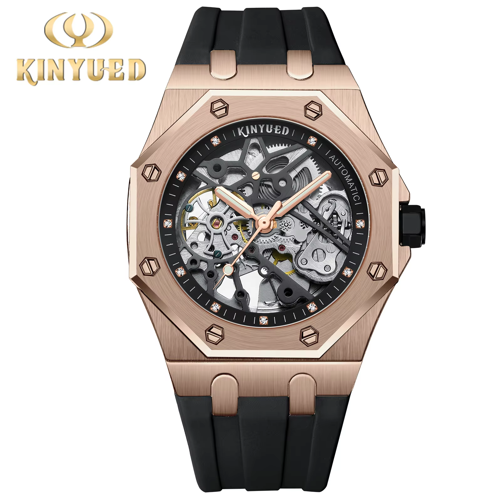 KINYUED-Montre mécanique Seton pour homme, modules de mode, marque supérieure, luxe, Steampunk, tran