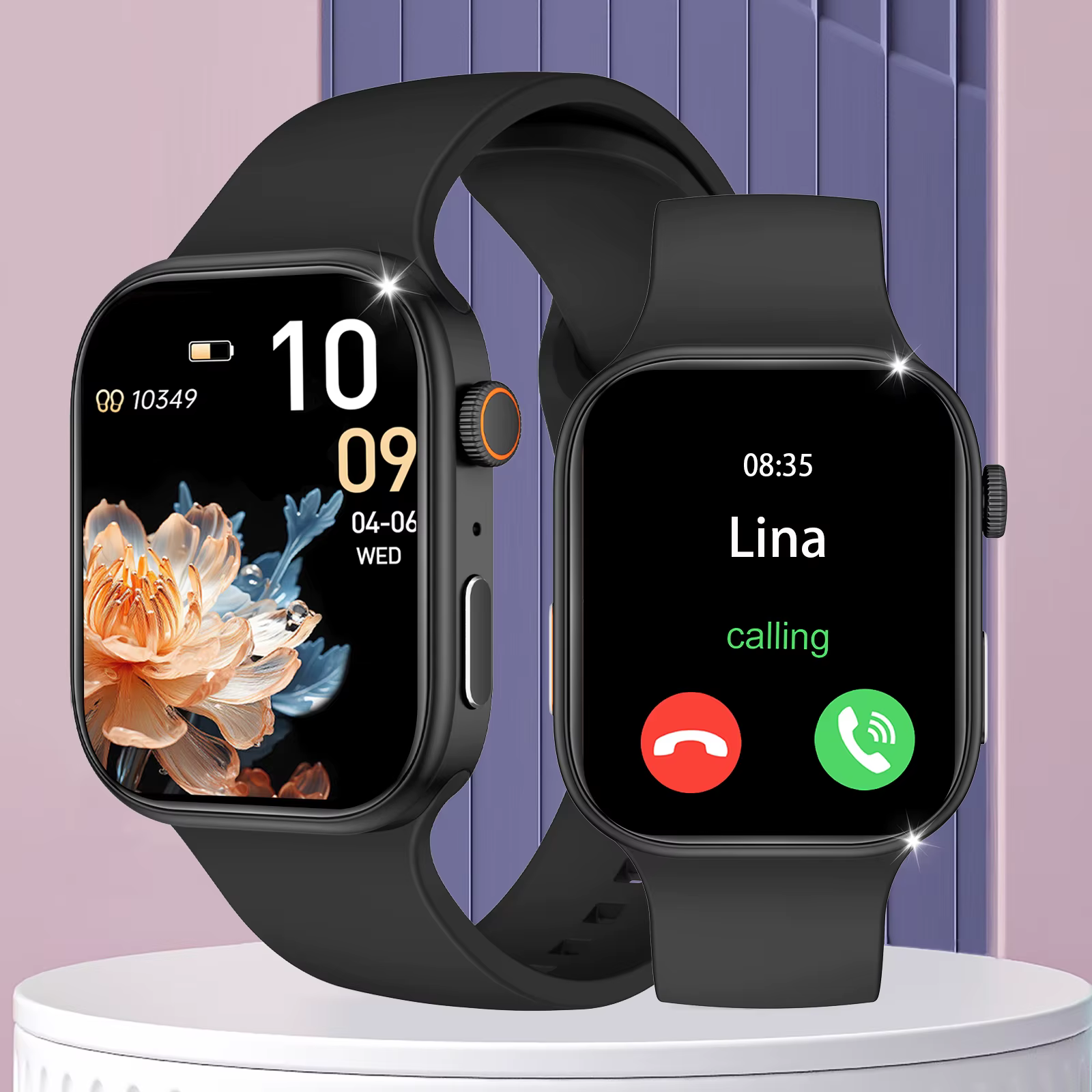Montre intelligente avec écran HD de 2,02 pouces – Appels/cadranage sans fil, Notifications d'alarme