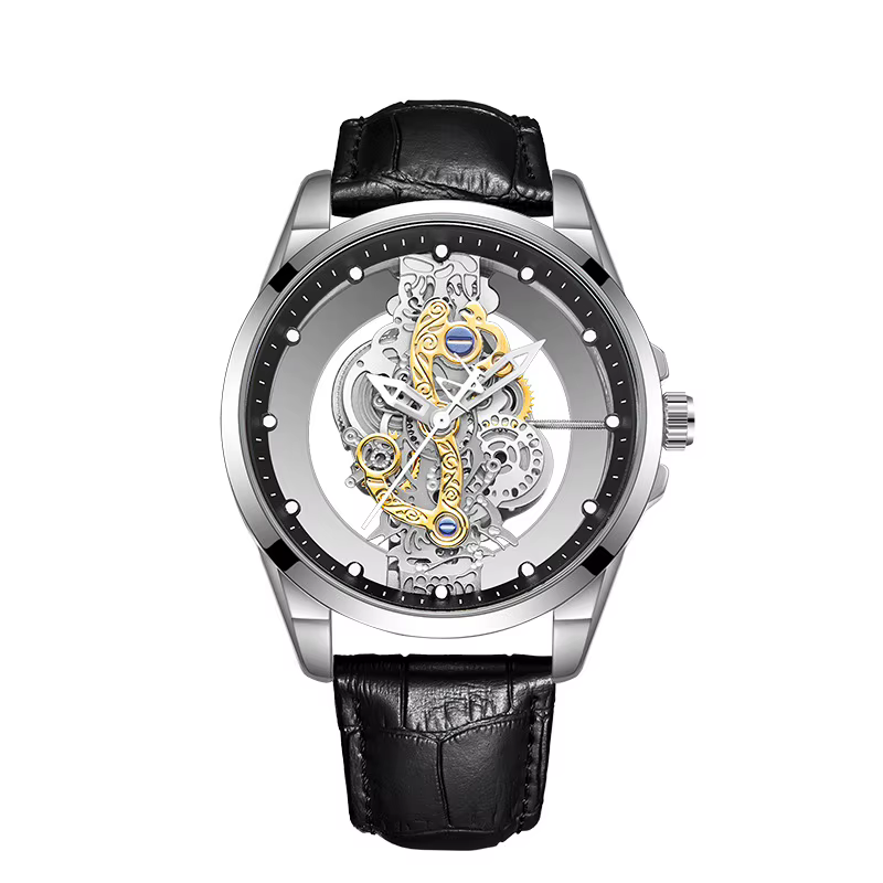 Montre pour homme UTHAI, tendance sportive, double face transparente, acier creux, étanche, lumineus