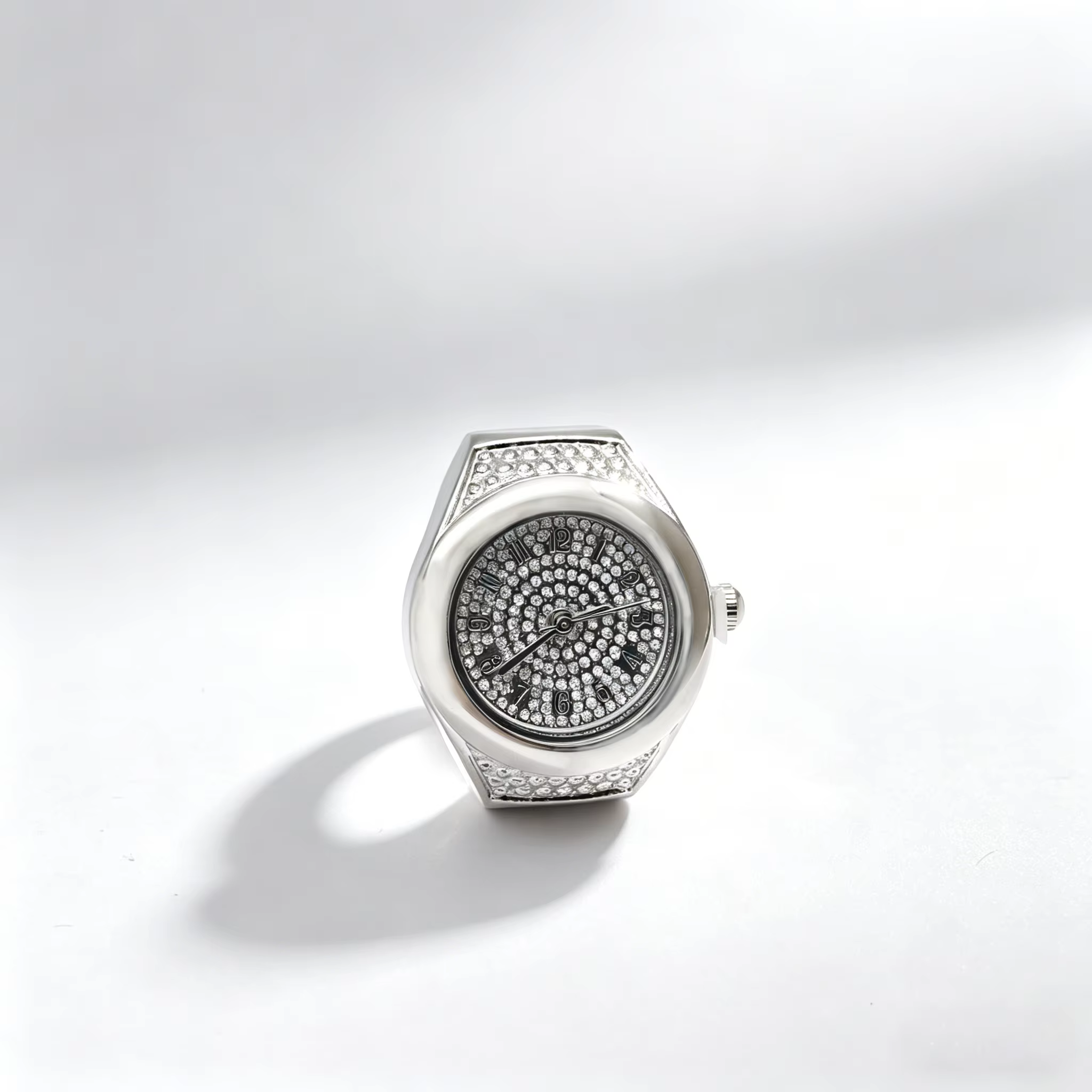 Montre bague pour femme avec strass, mini montre analogique à quartz, bijou de mode pour le poignet,