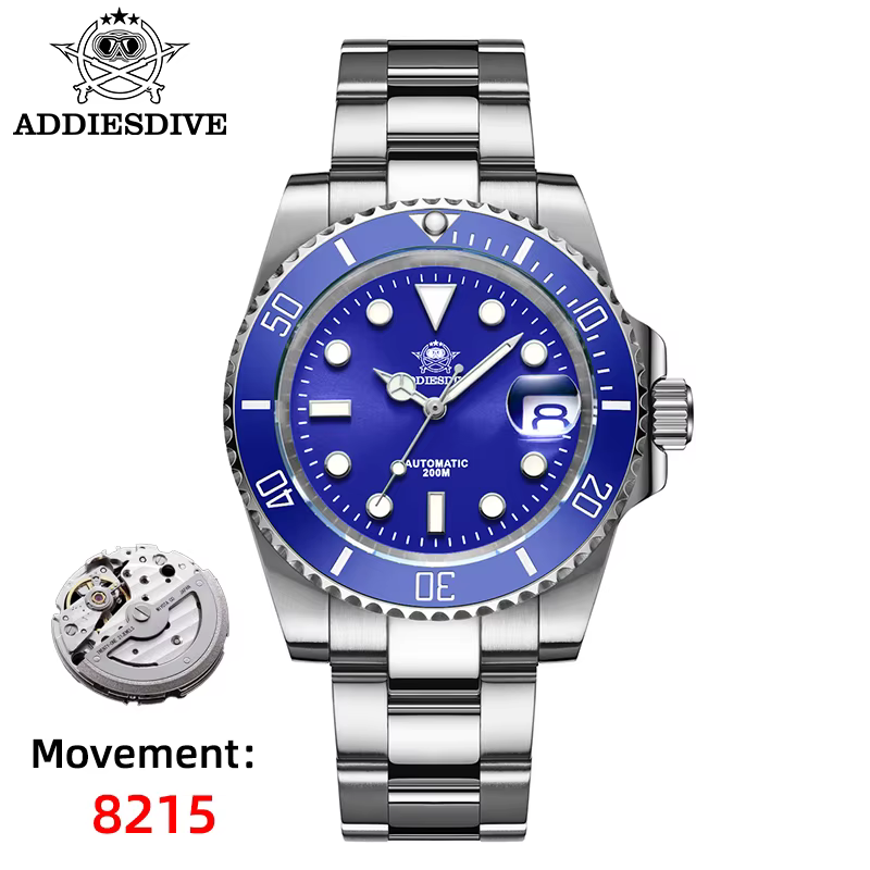 ADDIESDIVE montre automatique de luxe pour hommes 8215 montre mécanique BGW9 montre de plongée en ve