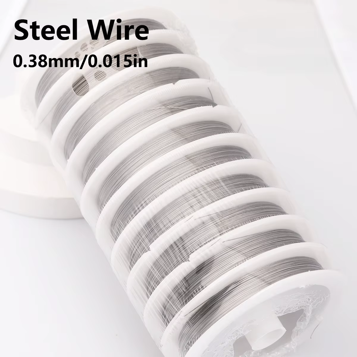 2 rouleaux de fil en acier inoxydable doré et argenté, 0.38mm, fil à perles pour bricolage, décorati