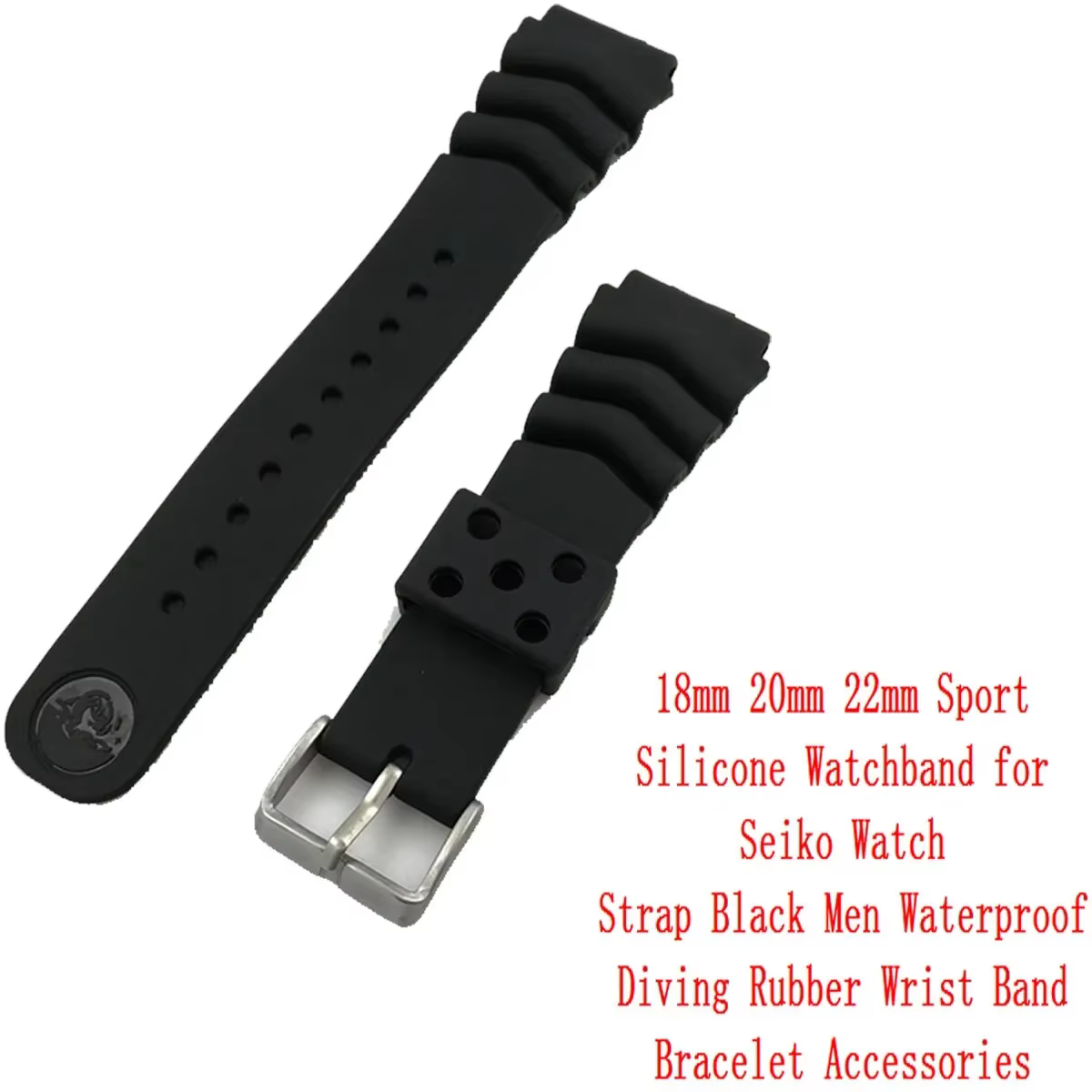 Bracelet en Silicone pour montre Seiko, 18mm, 20mm, 22mm, pour hommes et femmes, sport, étanche, plo