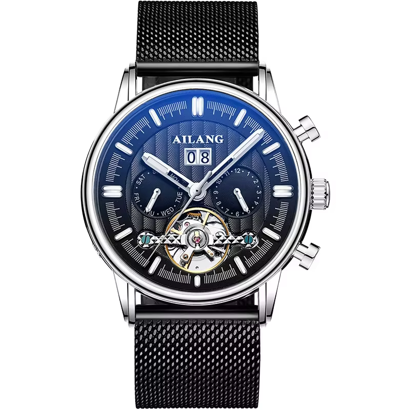 Montres de qualité supérieure et de marque haut de gamme, montre automatique à tourbillon, bracelet 