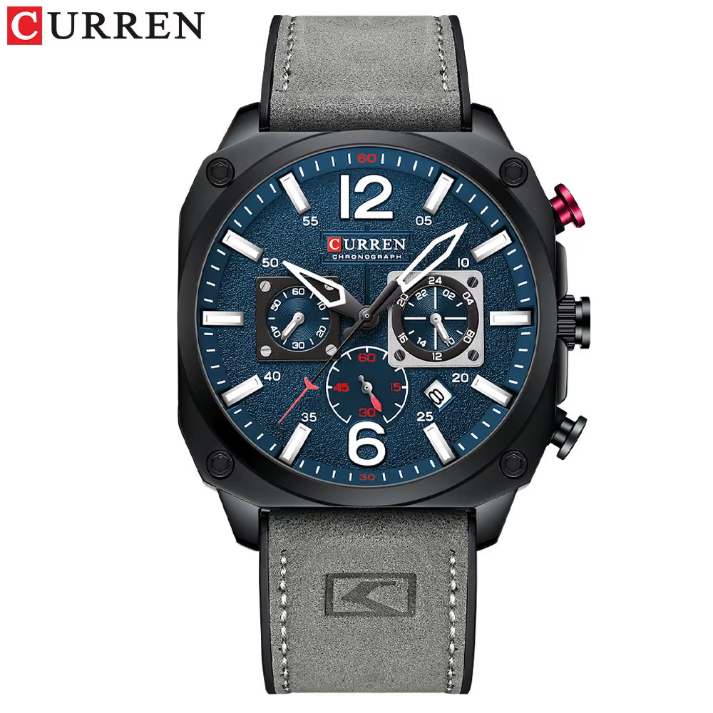 Montre pour homme CURREN 8398, résistante à l'eau, à six aiguilles, avec calendrier, quartz, bracele