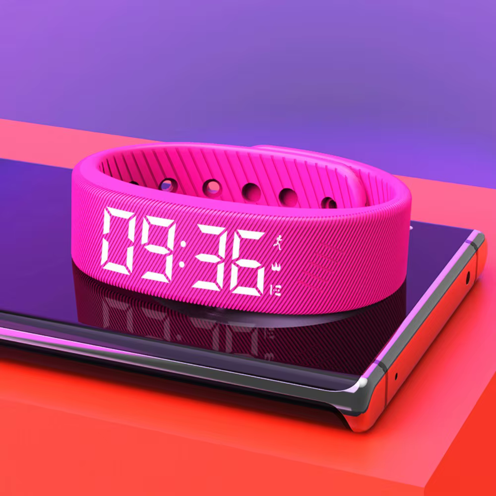 Bracelet intelligent numérique LED étanche, moniteur d'activité avec podomètre de course, rappel d'a