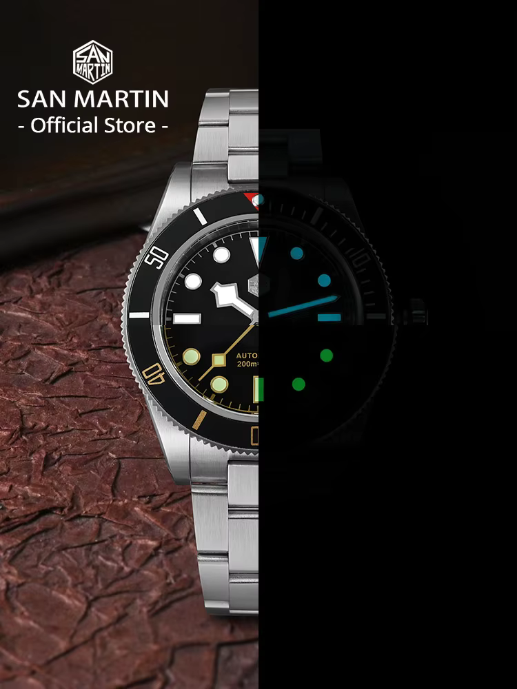 San Martin – montre de plongée rétro de luxe pour hommes, 40mm BB58, NH35, automatique, mécanique, s