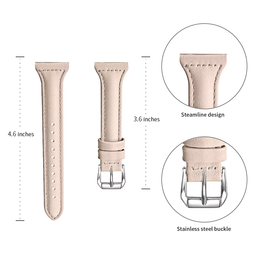 Bracelets en cuir compatibles avec OnePlus Watch 3 43mm, Bracelet de remplacement en cuir adapté à O
