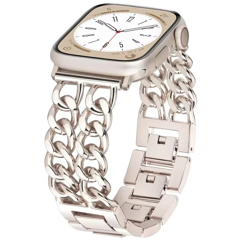 Bracelet à maillons pour Apple Watch, Ultra 2, 49mm, 40mm, 44mm, 41mm, 45mm, métal, acier inoxydable