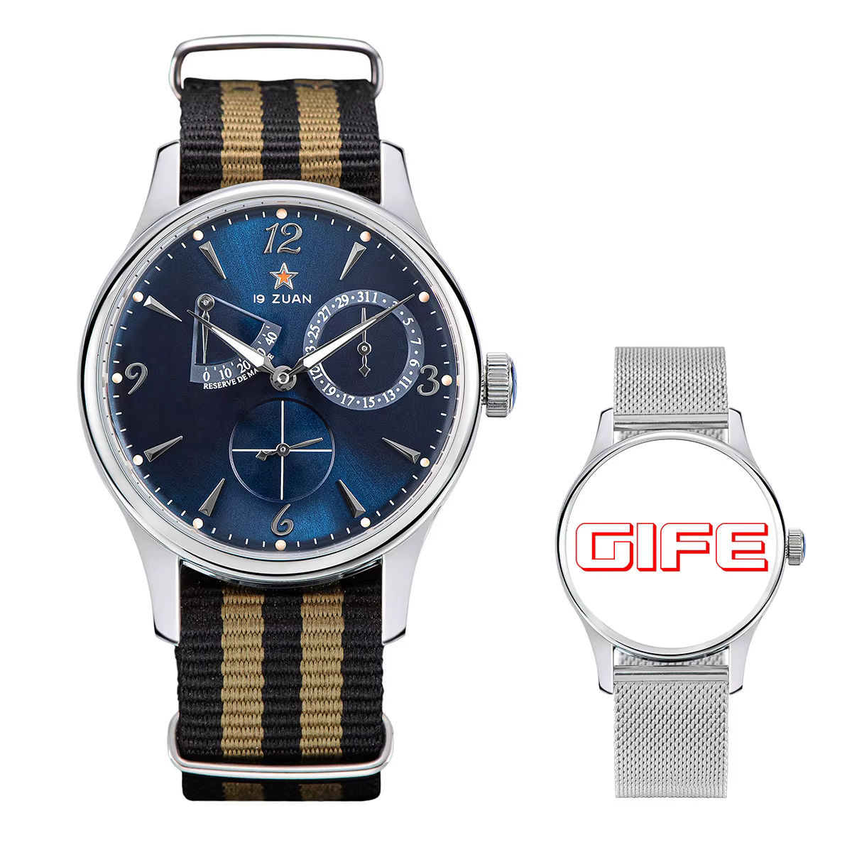 Montre Pilote existent pour Homme, Montres-Bracelets Mécaniques, Mouvement Original ST1780, Clip Sap
